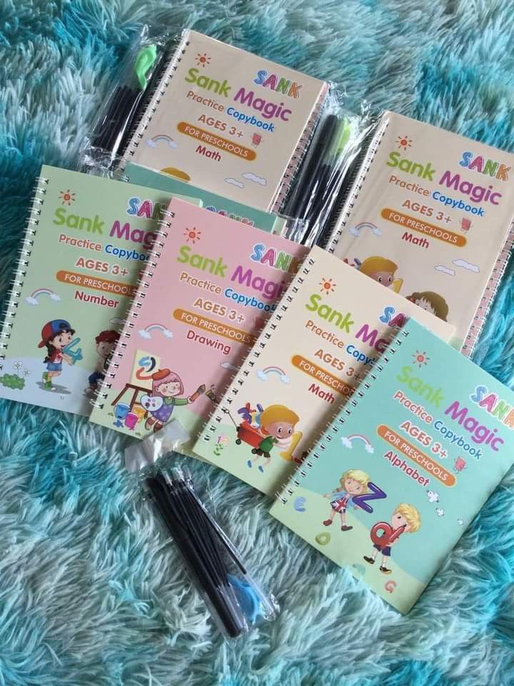 🎓 TraceBloom Kids Writing Kit (4 Book + 10 Refill) , Self-Fading Magic Ink Handwriting Copybook , Complete Learn-to-Write Set for Boys & Girls 3–7 Years.