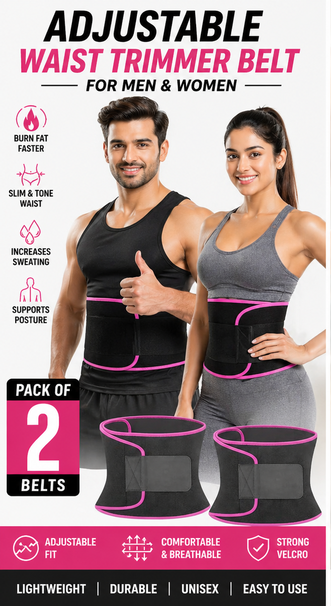 Adjustable Waist Trimmer Belt ( Pack of 2 )