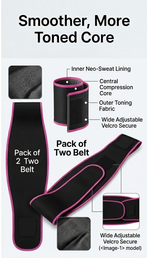 Adjustable Waist Trimmer Belt ( Pack of 2 )